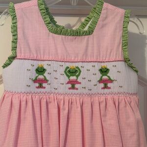 Little Threads Smocked Frogs Dress Size 4T